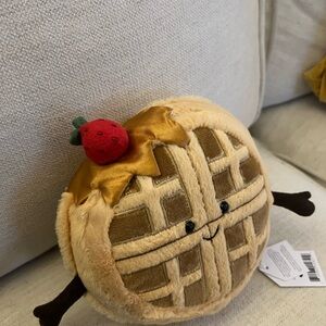 Jellycat Waffle Plush with Strawberry Accent